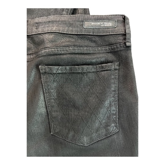 π EUC ARTICLES OF SOCIETY SoHo Glamour Mason black wax coated skinny jeans 31 - Picture 7 of 9